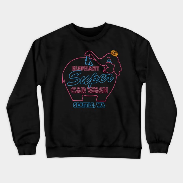 Elephant Car Wash Crewneck Sweatshirt by Nazonian